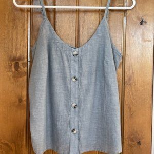 Toad&Co Airbrush Button Tank Top XS - High Tide Chambray, NWT